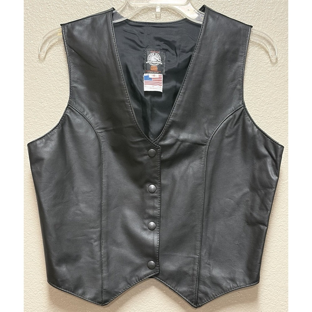 Silver Eagle Biker Clothing Black Vest Size 12 Motorcycle Club